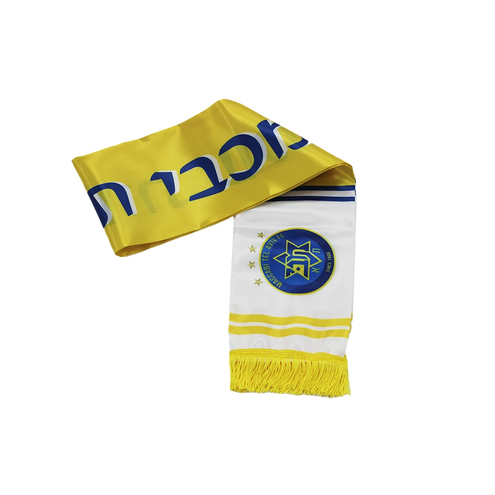 15x150cm  Double Side Printing Satin Football Soccer Fans TLV  Scarf silk flags  banner