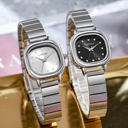 Brand Luxury Ladies Gift Watch Small Square Rhinestone Dial Women Stainless Steel Wristwatch Dropshipping Relojes Para Mujer