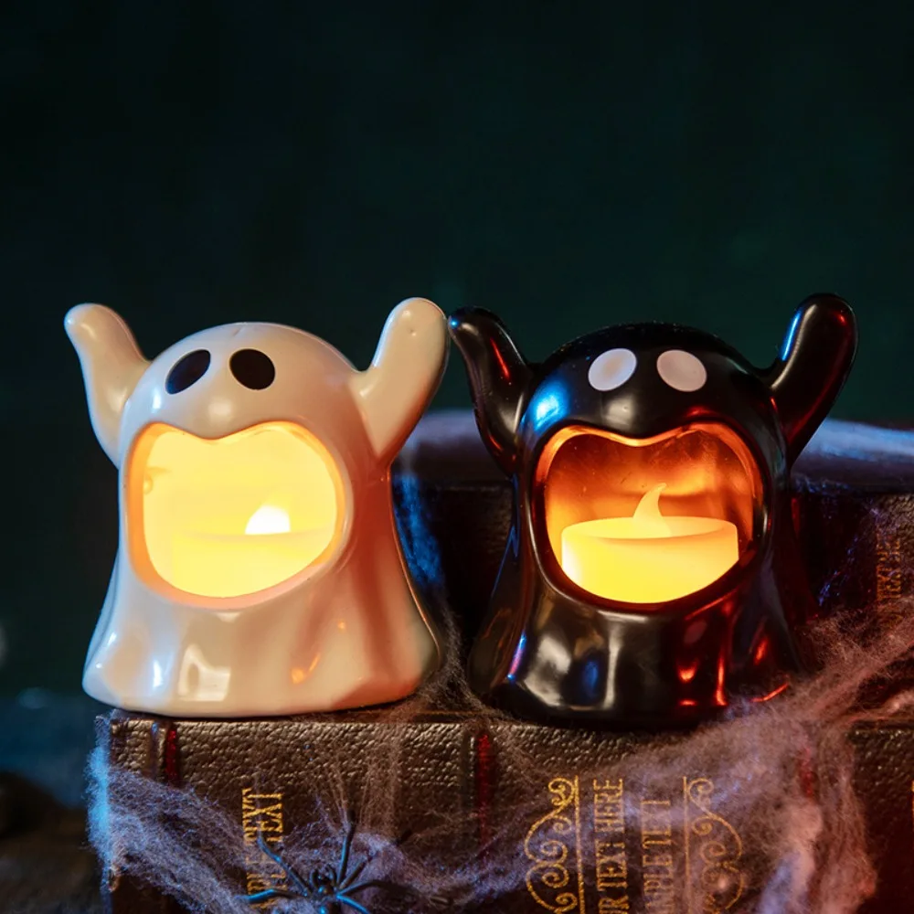 

LED Light Halloween Decorations LED Candle Night Lights Portable Halloween Ghost Lamp Flameless Ornaments Halloween Ghost Candle