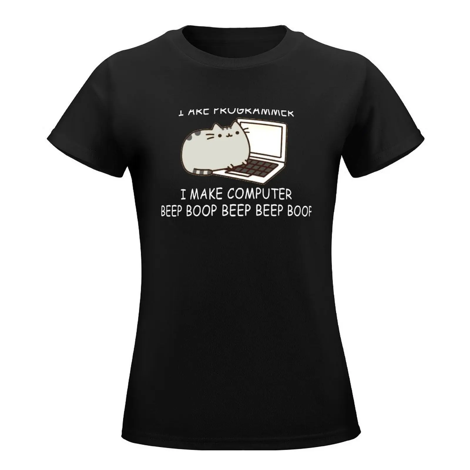 I are programmer I make computer beep boop beep beep boop coder black shirt mug T-Shirt cute tops tees fashion woman blouse 2024