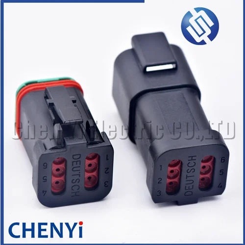 Imagen 2 del producto Conector serie DT negro de 6 pines enchufe impermeable DT06-6S DT04-6P DT06-6S-E005 DT04-6P-E005 para vehículos de ingeniería Deutsch