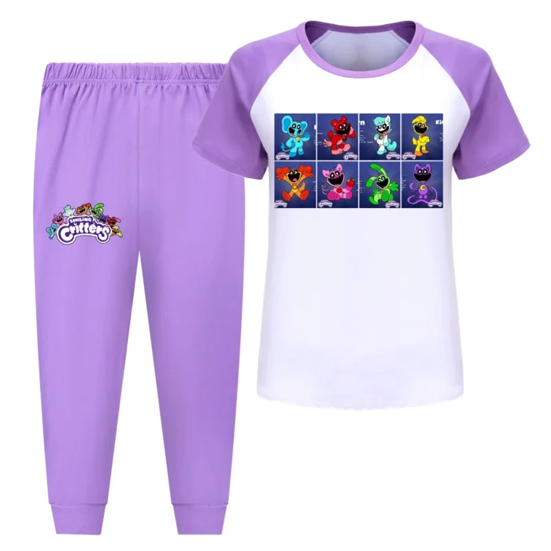 AIAI 2025Smiling Critters Children Boys Clothes Pants Set Cartoon Sleepwear Kids Pajamas for Girls Toddler Baby Outfits
