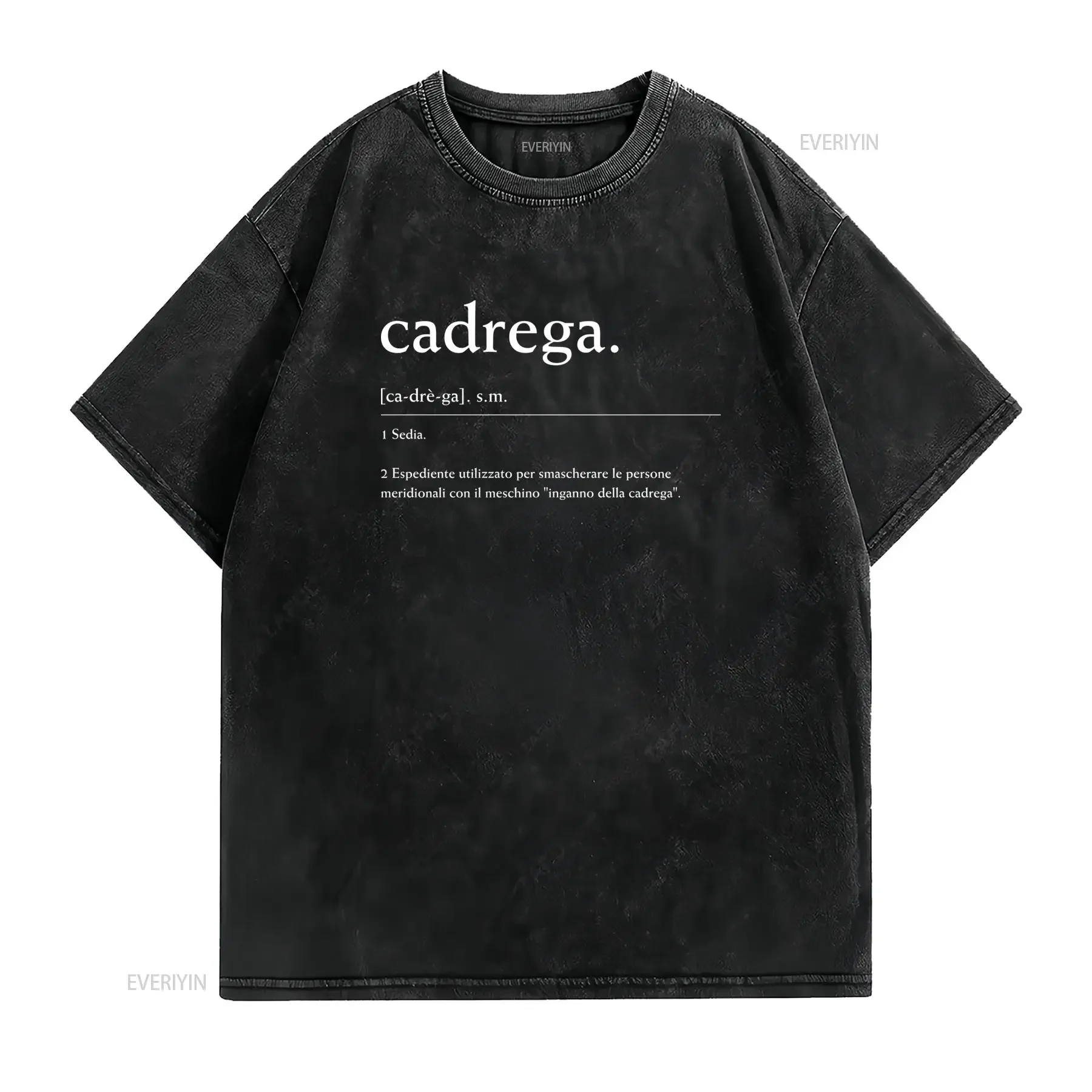 Funny Italian Cadrega Dictionary Definition Print Casual Streetwear T Shirt vintage Washed graphic fashion Breathable