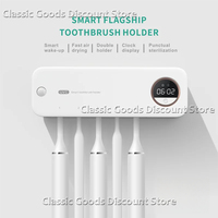 Smart Ultraviolet UVC Disinfection Toothbrush Storge Holder Bathroom Wall-mounted Punch-free Air Drying Tooth Brush Sterilizer