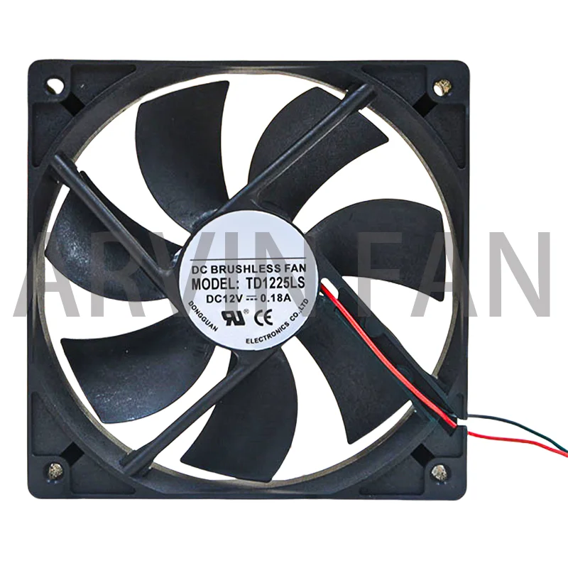 Ventilador de potencia de computadora súper silencioso, chasis TD1225LS 12025 DC12V 0.18A 12CM