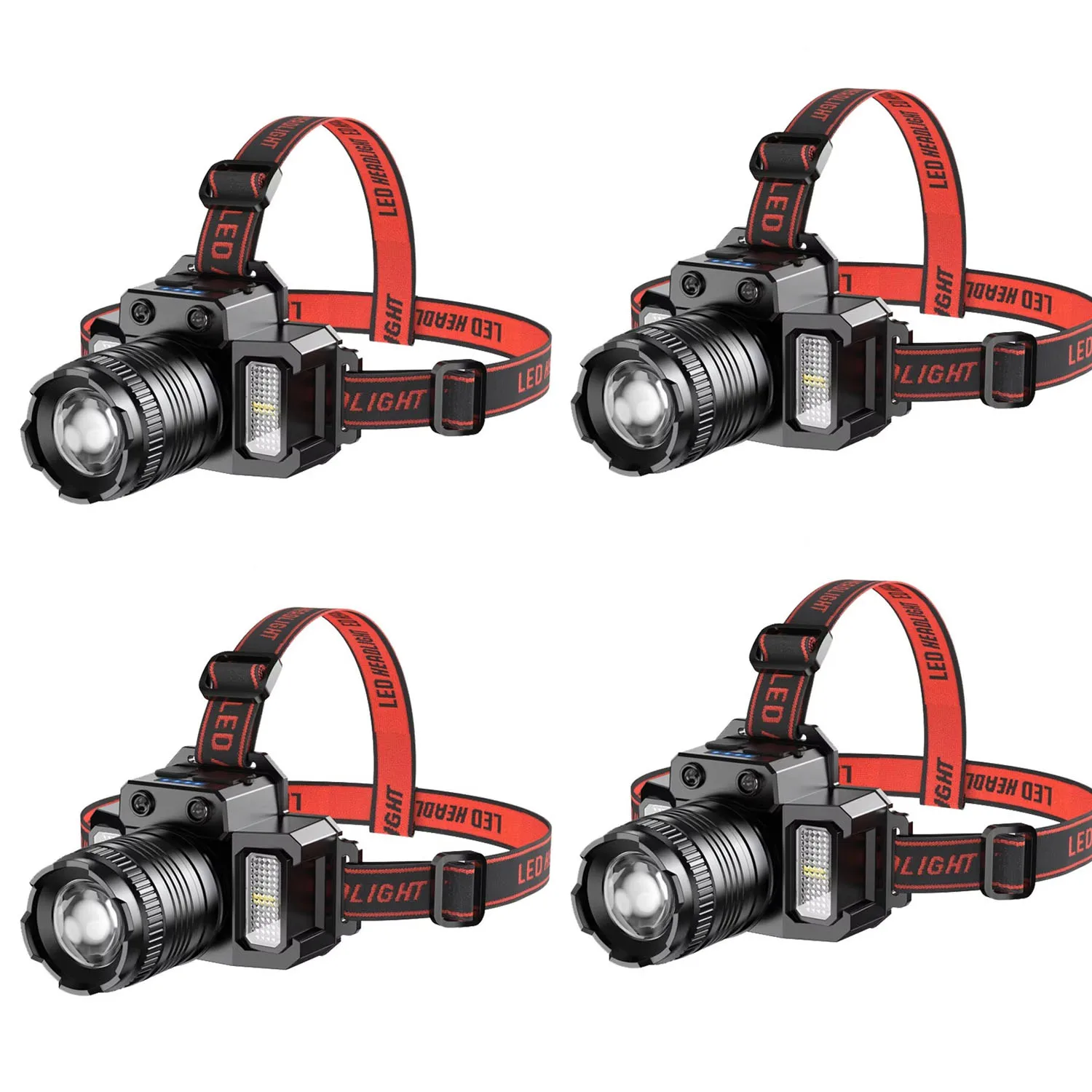 1/2/4pcs LED Sensor Headlamp Camping Search Light Head Flashlight Rechargeable Powerful Head Lamp Front Lanterns Headlights