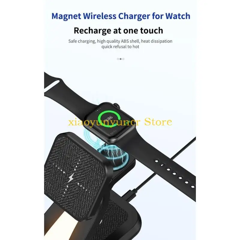 

P9JB Магнитный адаптер для зарядки 15 Вт, быстрая мощность для телефона, часов, наушников, ночной режим