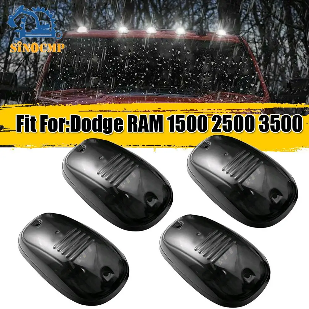 

5Pcs LED White Smoke Len Roof Top Cab Running Marker Light For Dodge RAM 1500 2500 Automotive Exterior Accessories
