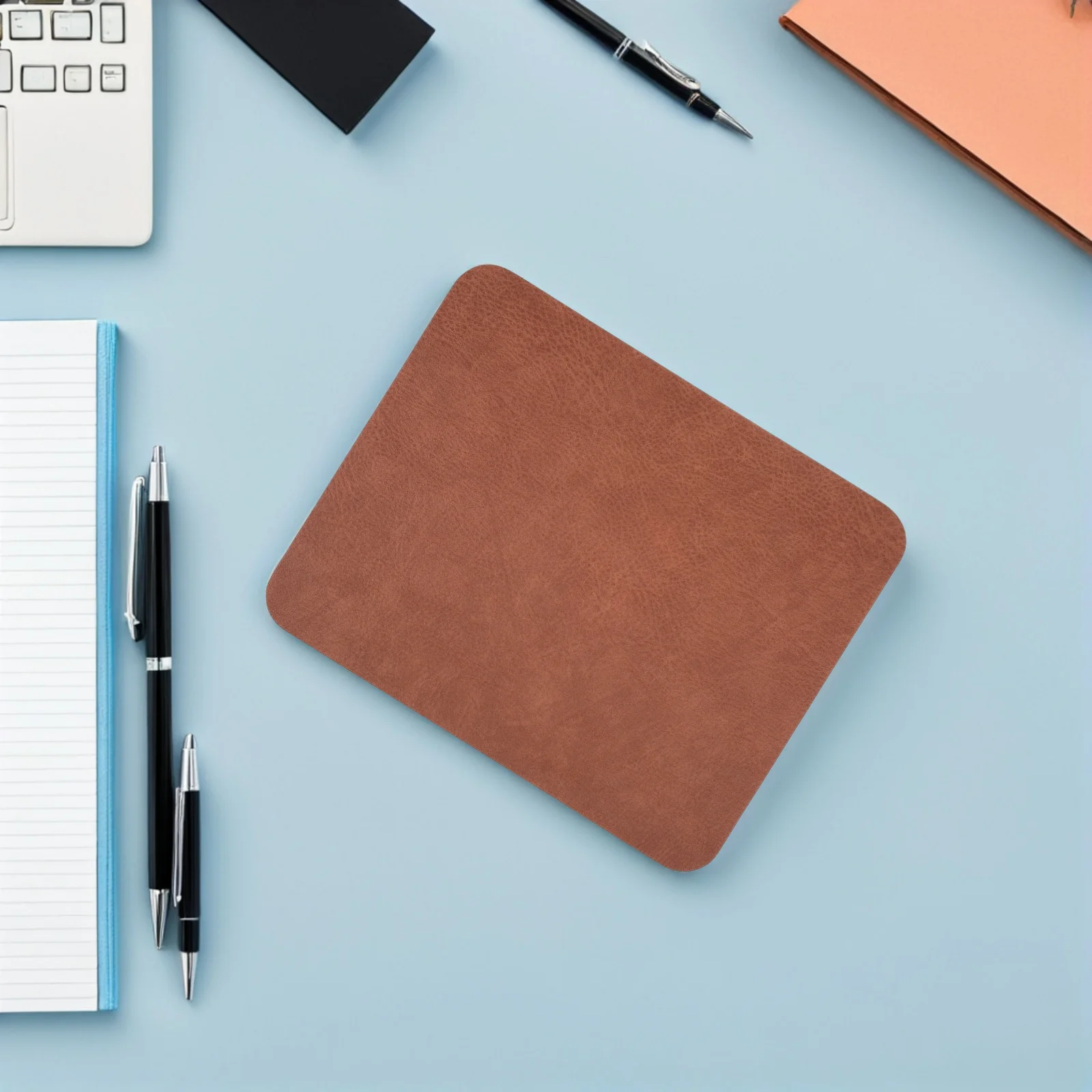 

Vintage Faux Mouse Pad Waterproof Non-Slip Brown 26X21Cm Office Gaming Laptop Desk Mat Computer Accessory Portable