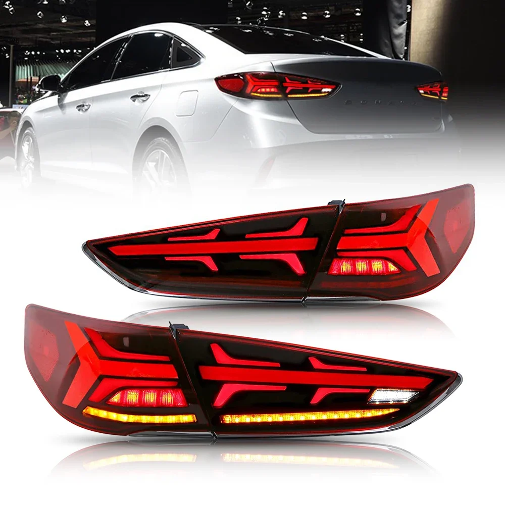 LED Tail Lights for Hyndai Sonata 2017 2018 2019 with Dynamic Turning signal for Sonata 7th Gens Rear Lamp Assembly