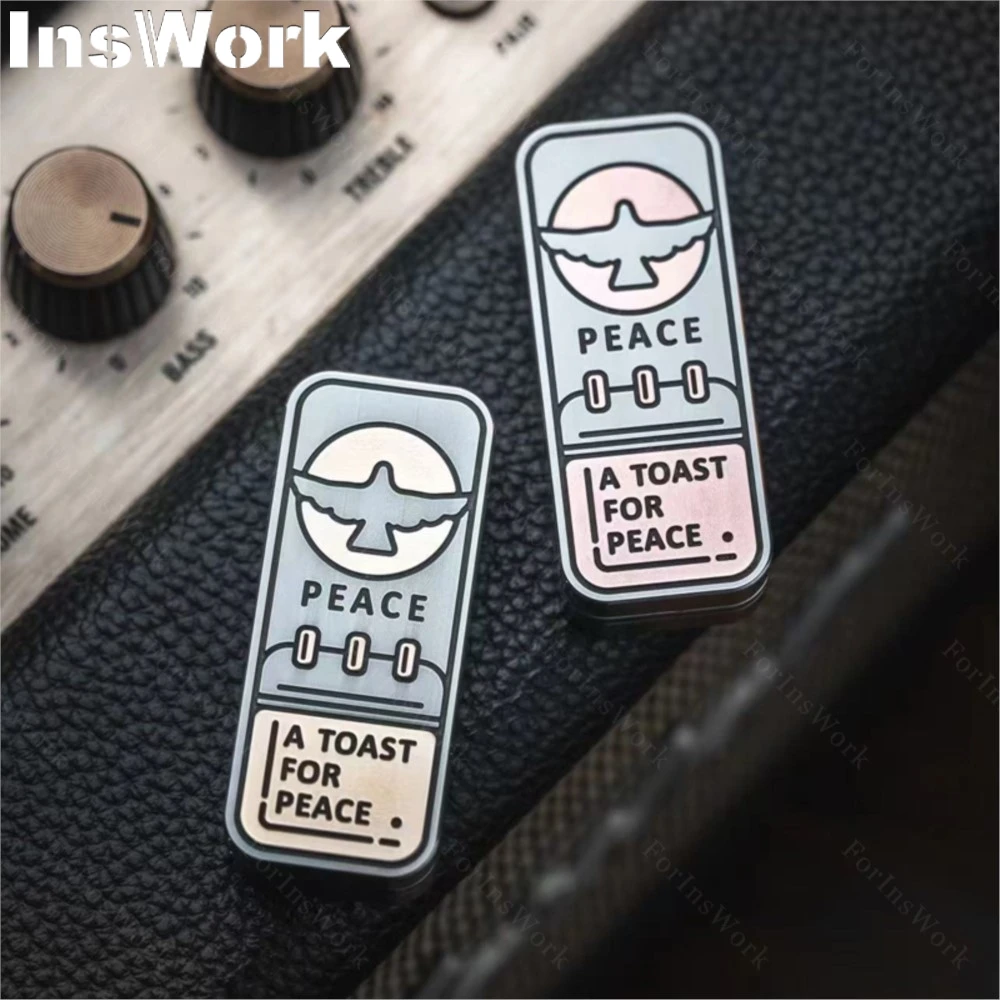 8 Studios Co-branded Peace Toggle Push Slider Desk Toys Metal Slider Fidget Stress Relief Limited Edition