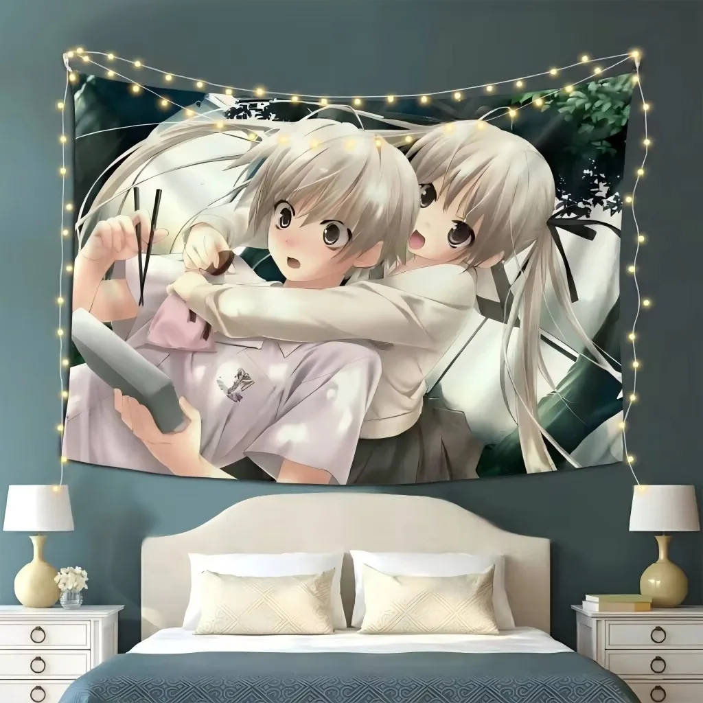 Yosuga no Sora Kasugano Twins Anime Tapestry, Sweet Romantic Scene Wall Hanging for Bedroom Dorm Soft Aesthetic Decor Gift