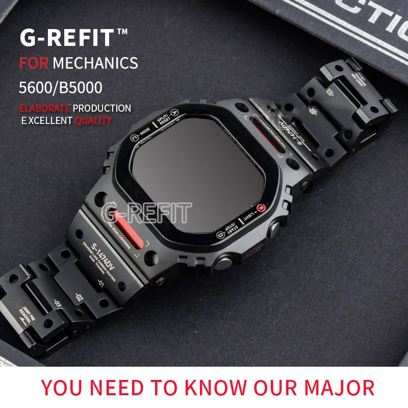 Робот G-Refit Mech Style DW5600 GMWB5000 GWB5600 G5600E Титан GWM5610 Корпус для часов из нержавеющей стали Металлический безель Ремешок MechWarrior