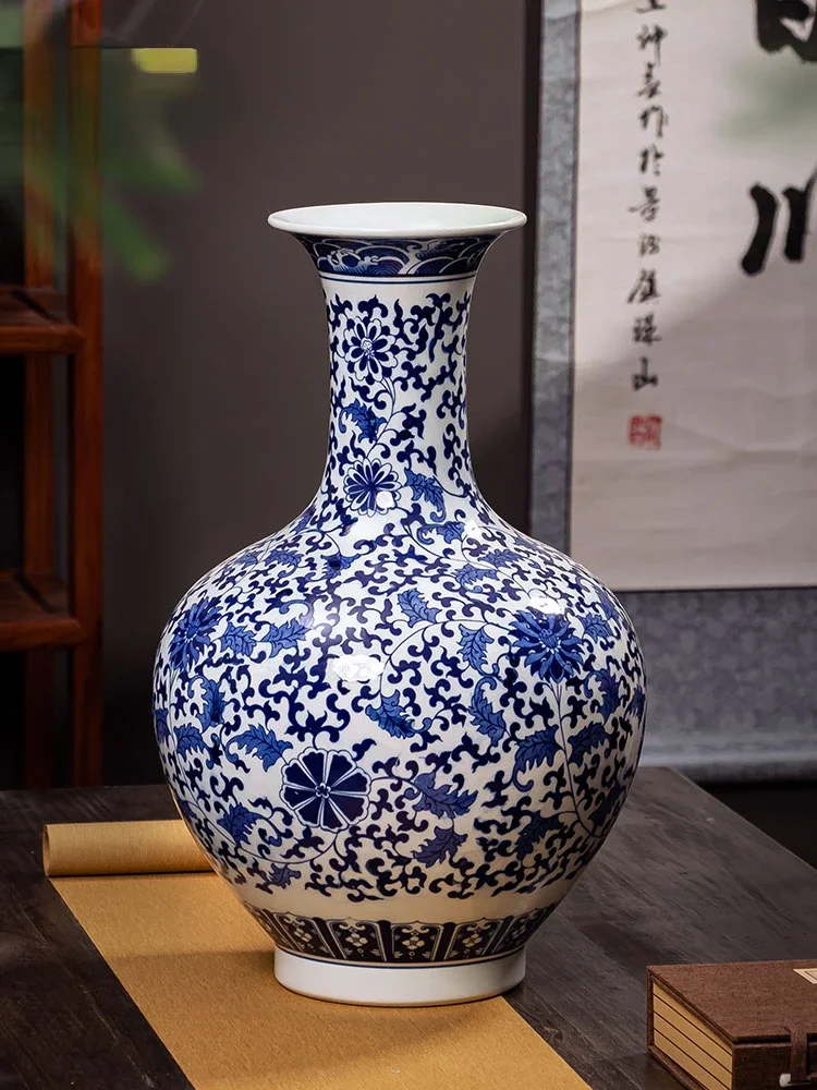 

Jingdezhen Ceramic Vase Large Hand Painted Blue and White Porcelain Plum Vase Chinese Flower Arrangement Antique Porcelain