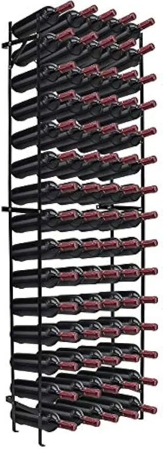 

Отдельно стоящая винная полка вмещает 75 бутылок — металлическое хранилище для бара, кухни, столовой