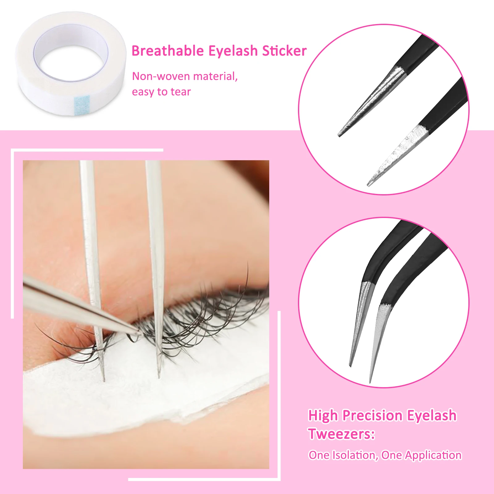 Eyelash Extensions Practice Kit Professional Training Eyelash Mannequin Head False Eyelashes for Makeup Training