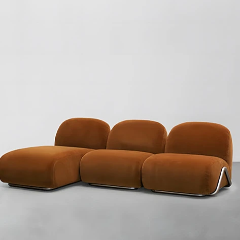 Light Luxury Nordic Small Family Living Room Single Special-shaped Modular Fabric Sofa