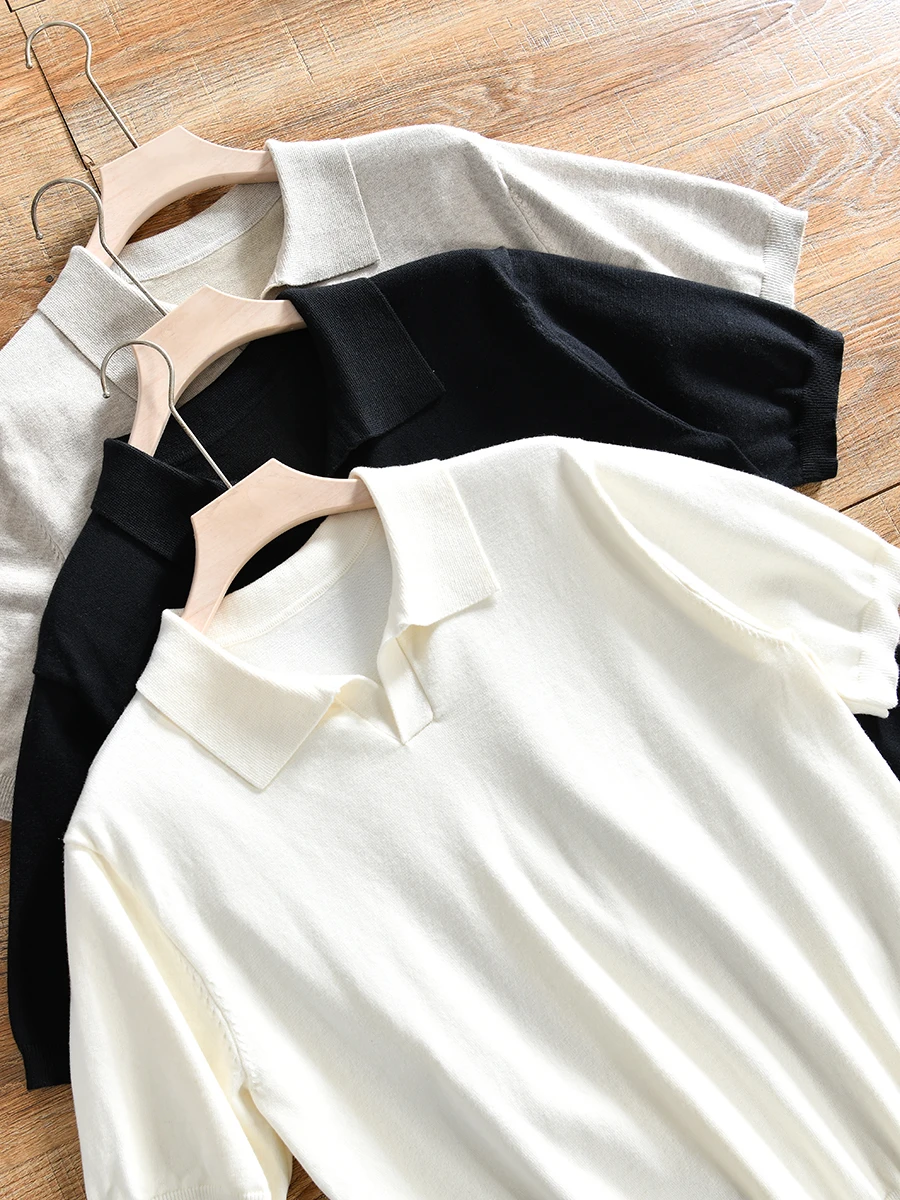 Elegant Gentleman Cuban V-neck Design! Summer Men's American Casual  Color Simple Knitted Short Sleeve  Shirt
