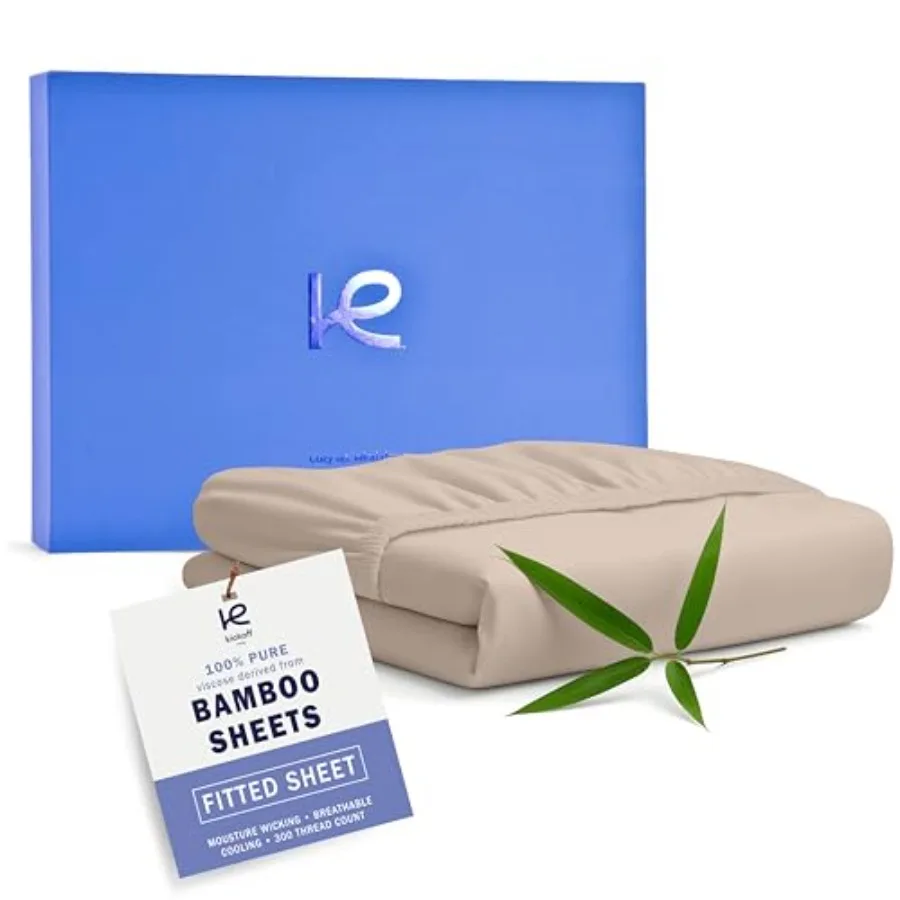 

Kickoff Viscose Bamboo Fitted Sheet Size, 100% Organic Cooling Sheets Fitted ONLY Viscose Bamboo Sheets Size Bed Sheet for Hot