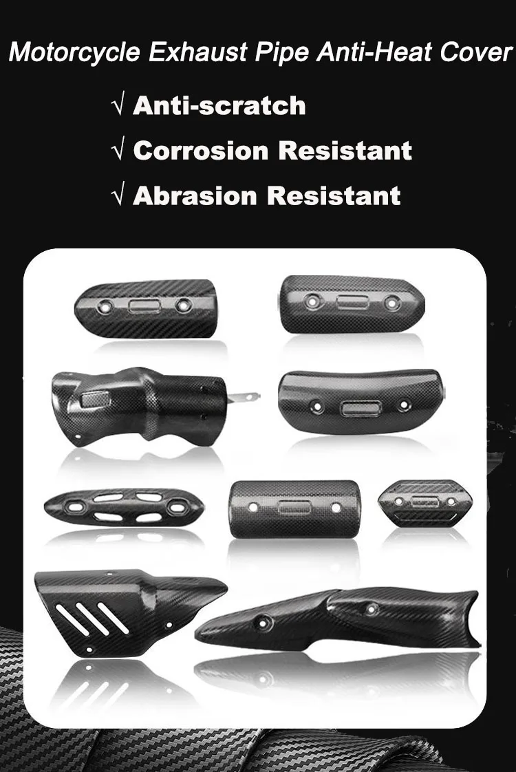 Motorcycle Accessories Exhaust Pipe Anti-Heat Cover Carbon Fiber Anti-Heat Shield Insulation Motorcycle Muffler Protector