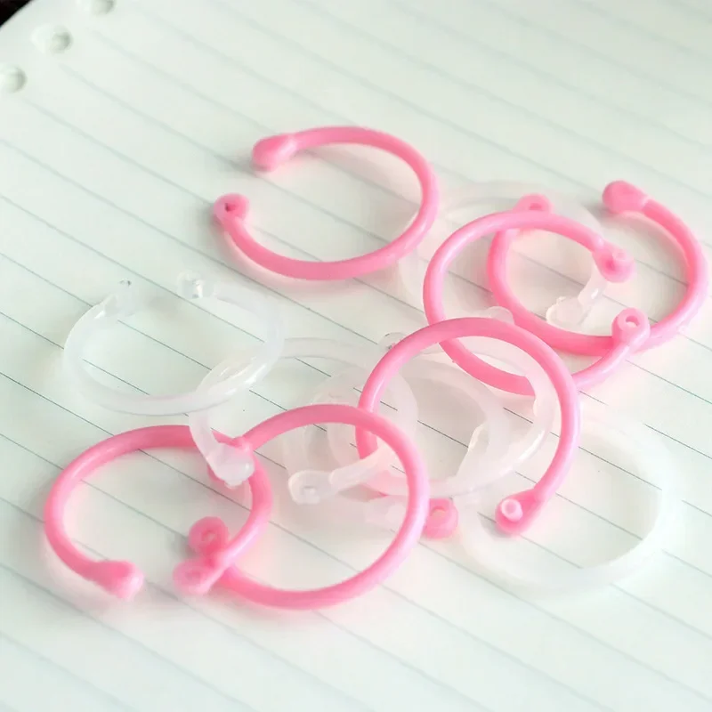 12 clip per anelli circolari in plastica, album fai da te, raccoglitori per libri a fogli mobili, cerchi, accessori per rilegatura, portachiavi, materiale scolastico per ufficio