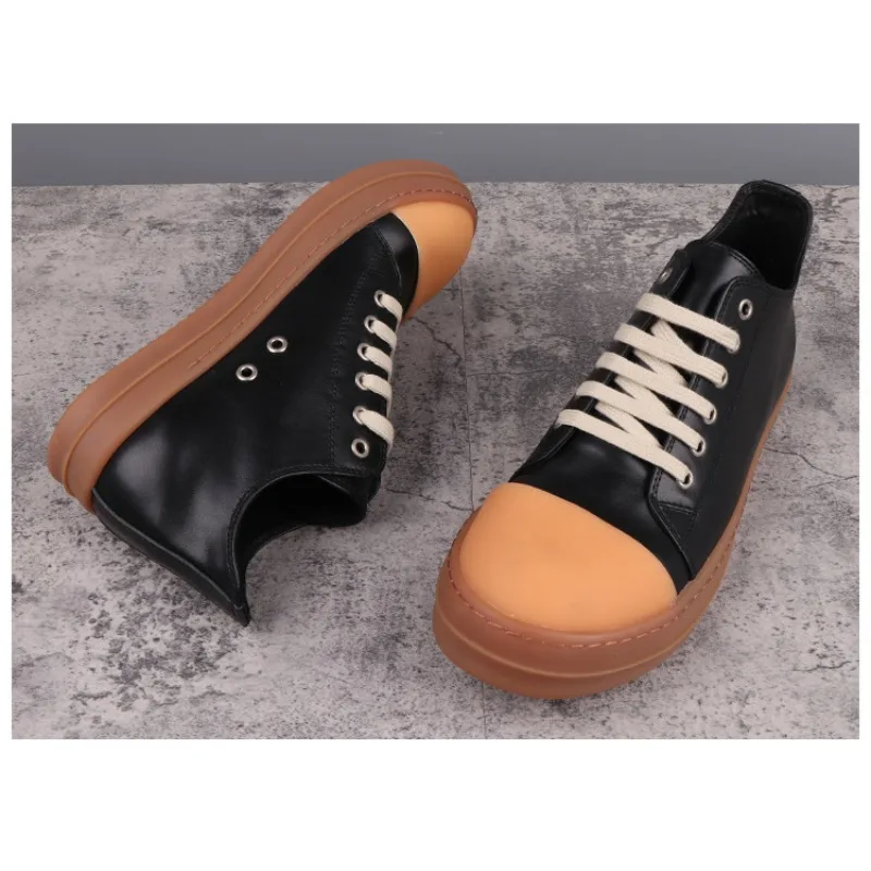 

High Quality Men's Leather Platform Casual Sneakers Casual Sneakers Women's Versatile Fashion Height-increasing Shoes