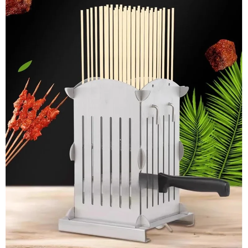 

Automatic Kebab Skewer Maker | Stainless Steel Meat Cutter For Commercial/Home BBQ