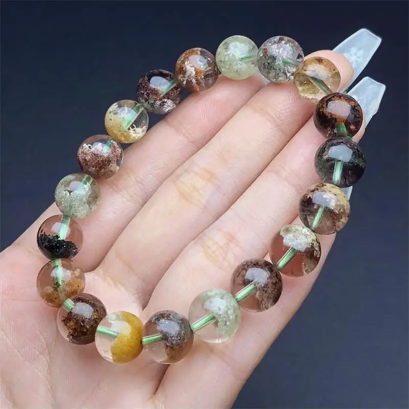 10MM Natural Colored Garden Quartz Bracelet Fashion Reiki Gemstone Round Beads Bracelets Jewelry Couple Gift 1PCS