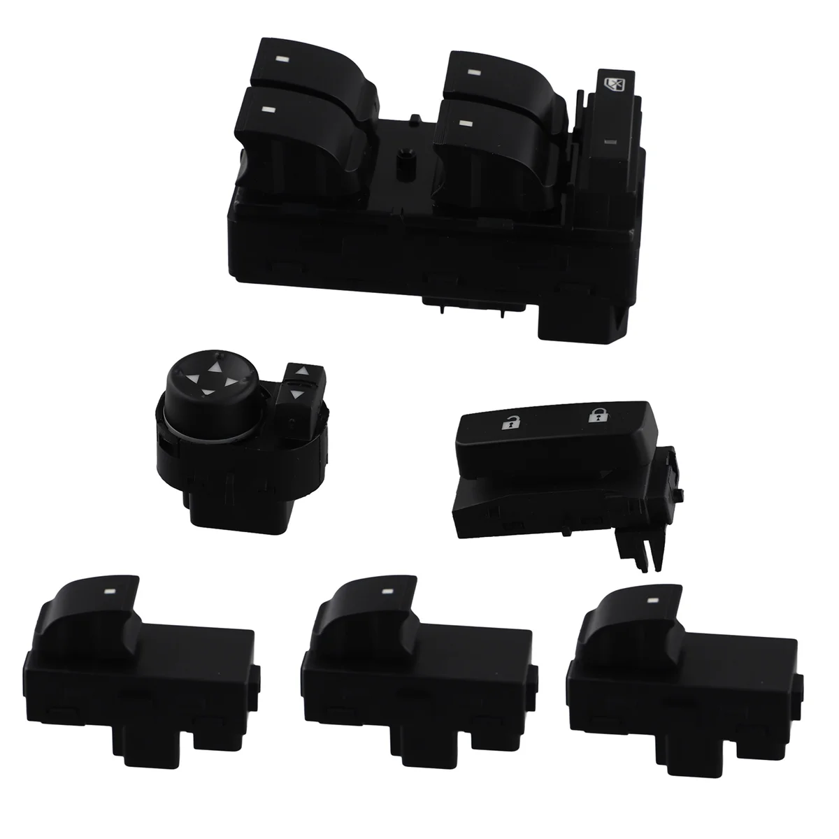 

6Pcs/Set Front Left Right Power Window Lifter Button Door Lock Mirror Control Switch for Chevy Silverado GMC Sierra