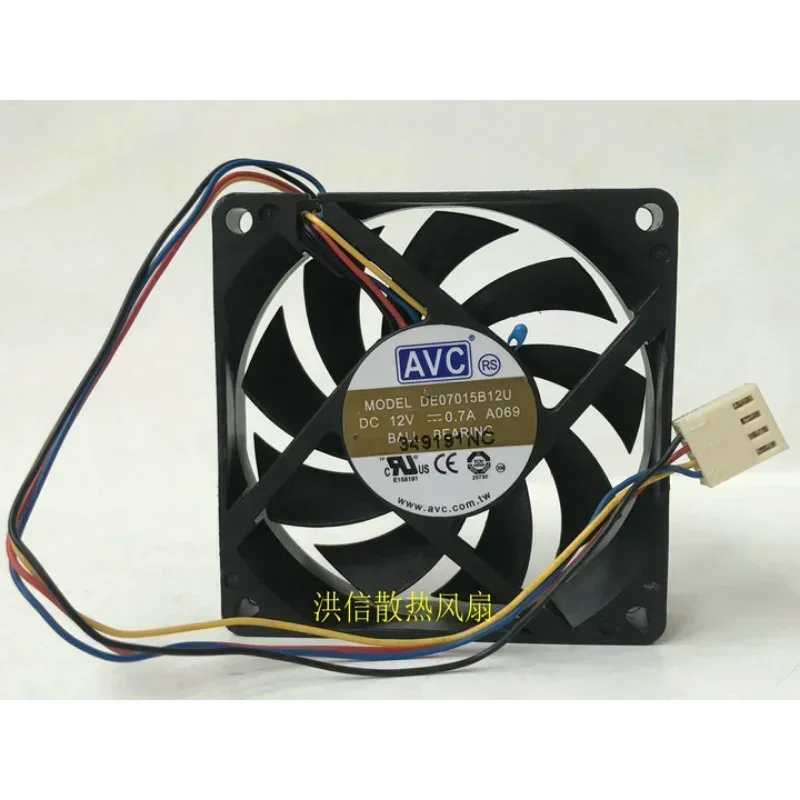 New Fan For AVC 7015 DE07015B12U 12V 0.70A 7CM Temperature Controlled AMD Cooling Fan 70X70X15MM
