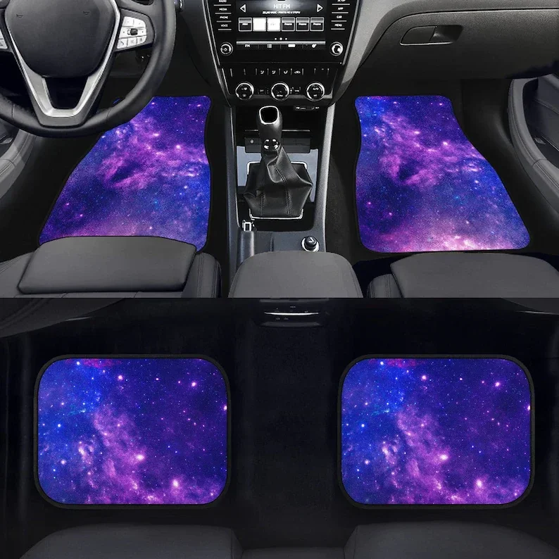 Purple Cosmic Galaxy Car Floor Mats - Outer Space Lovers, Star Car Decor, Nebula Cosmos, Conversion Van, Night Sky Car Accessori