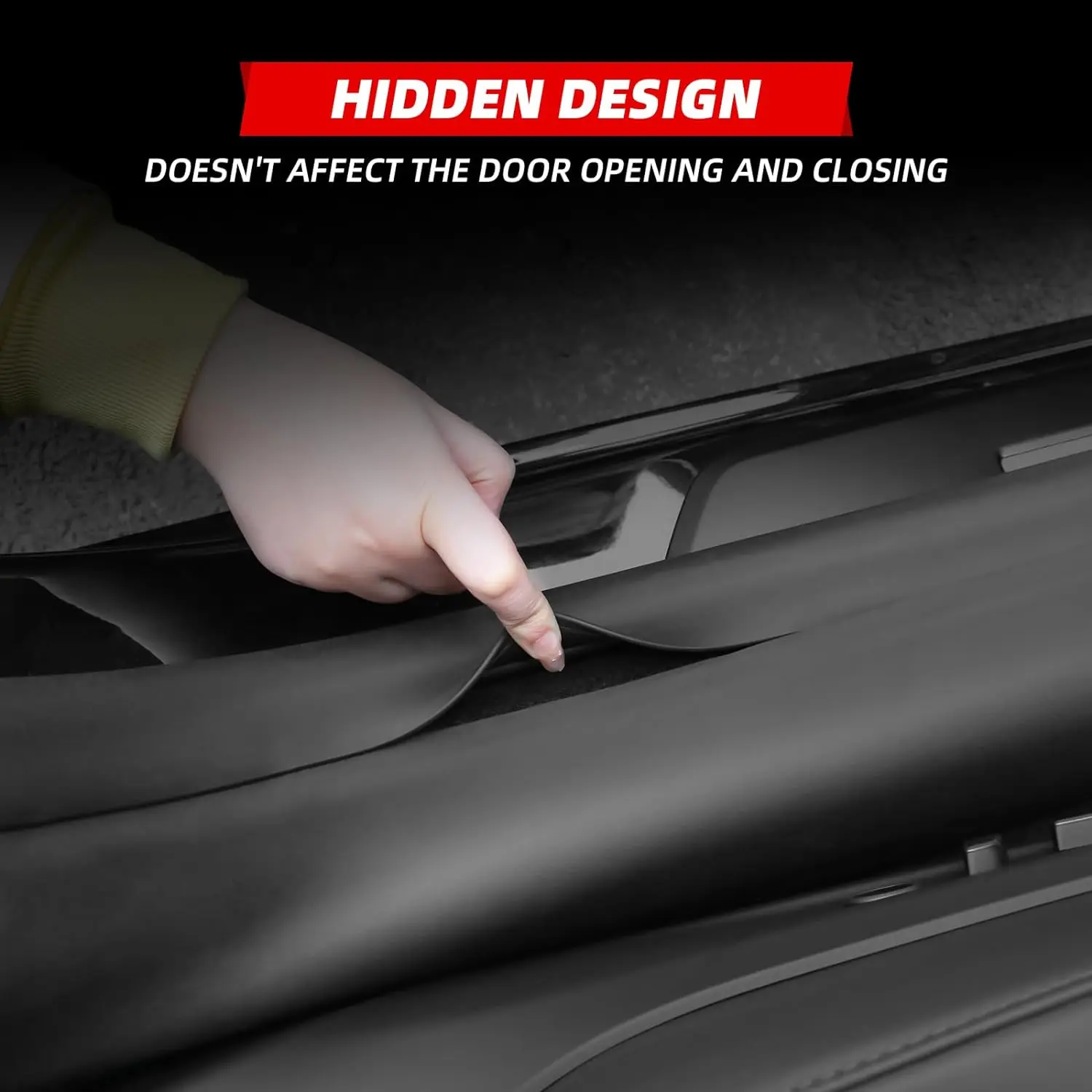 Door Sill Protector For Tesla Model 3 Highland 2024, Door Entry Guard Scuff Plate Carpet Anti Kick Panel and Rear Anti Kick Pad