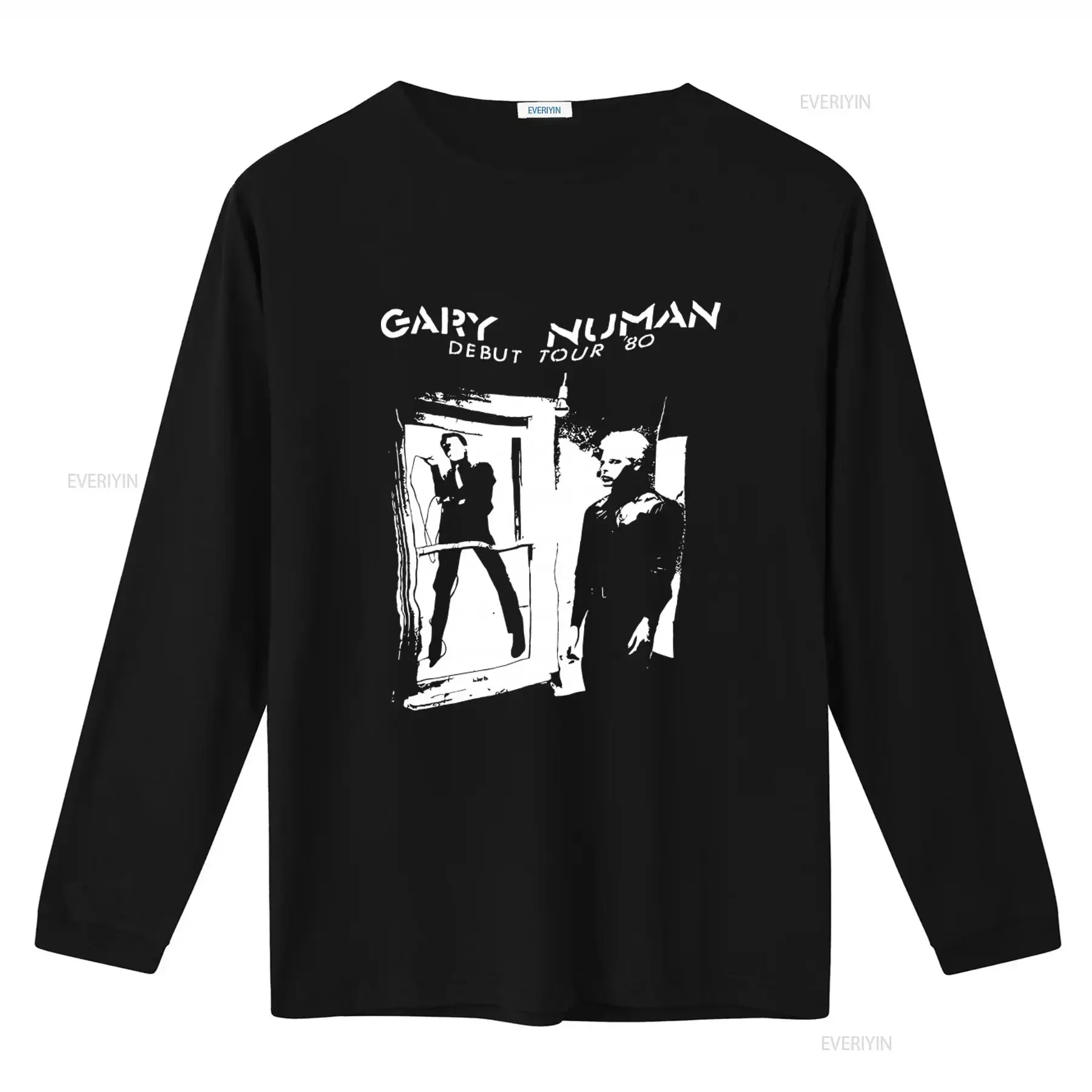 Gary Numan Debut Tour 80 Vintage Style Black T Shirt Rock Music Fan  vintage Washed Breathable Comfortable graphic Versatile
