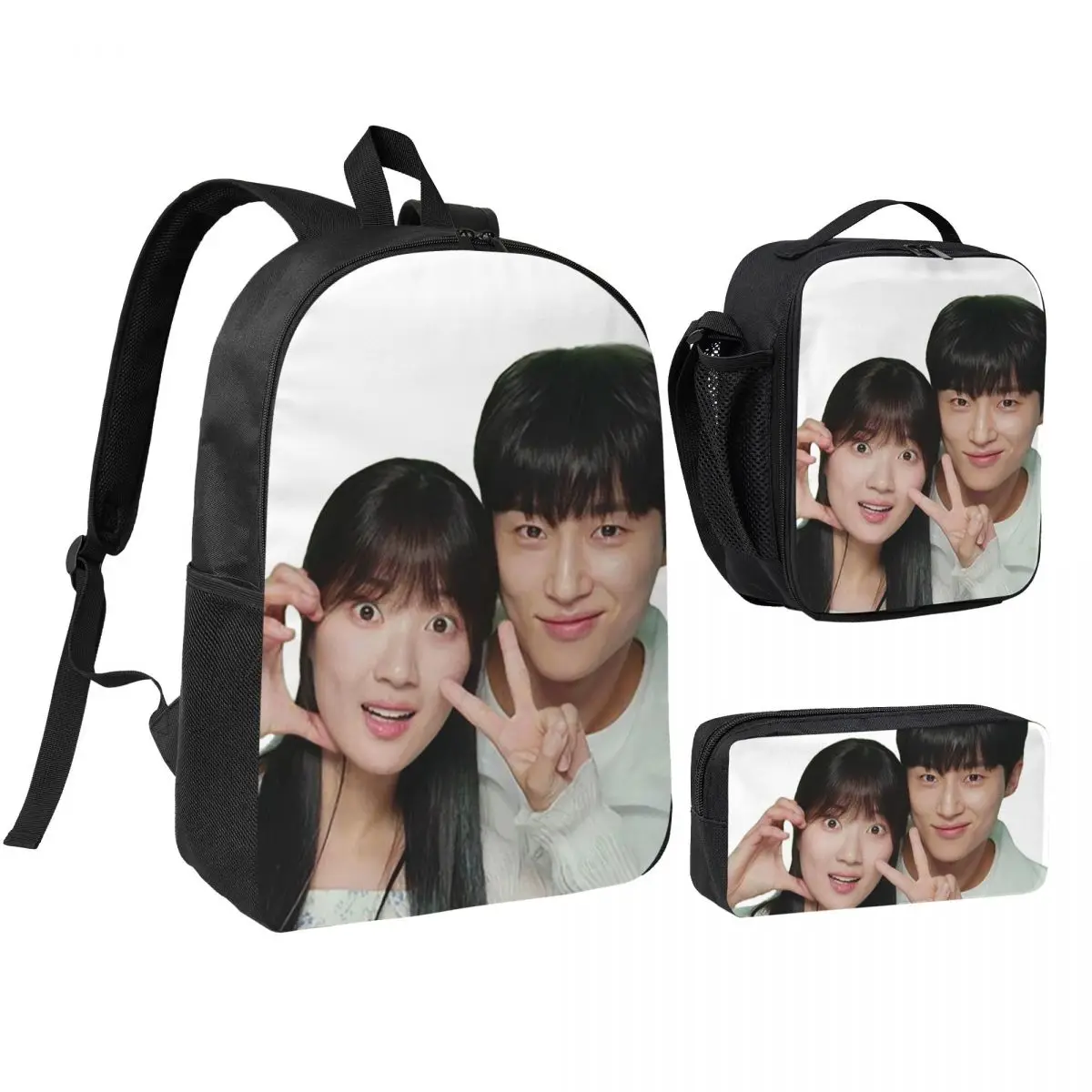 

Lovely Runner Kdrama Fanart Backpack Student BookBag School Bag Shoulder Bags 3ps Insulated Lunch Bag Pencil Case
