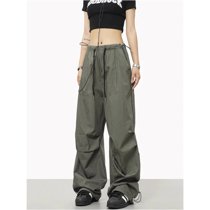 

Sweetown Casual Baggy Wide Leg Sweatpants White Loose Drawstring Low Waist Streetwear Cargo Pants Womens Hippie Joggers Trousers