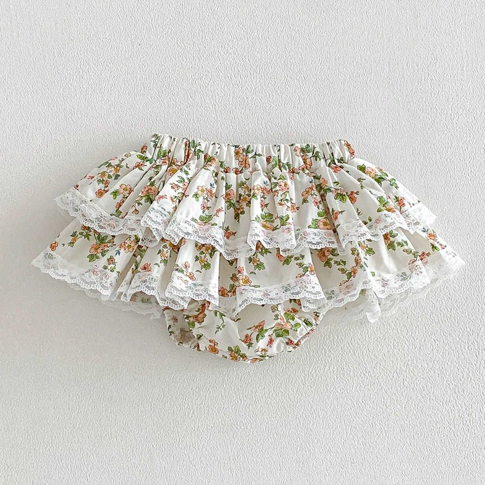 Sommer Baby Mädchen Blumenrock-Shorts Kinder Rüschen Elastische Taille Petticoat Kleinkind Tüllrock Säugling Spitzen-Bloomers PP-Shorts – Detail 12