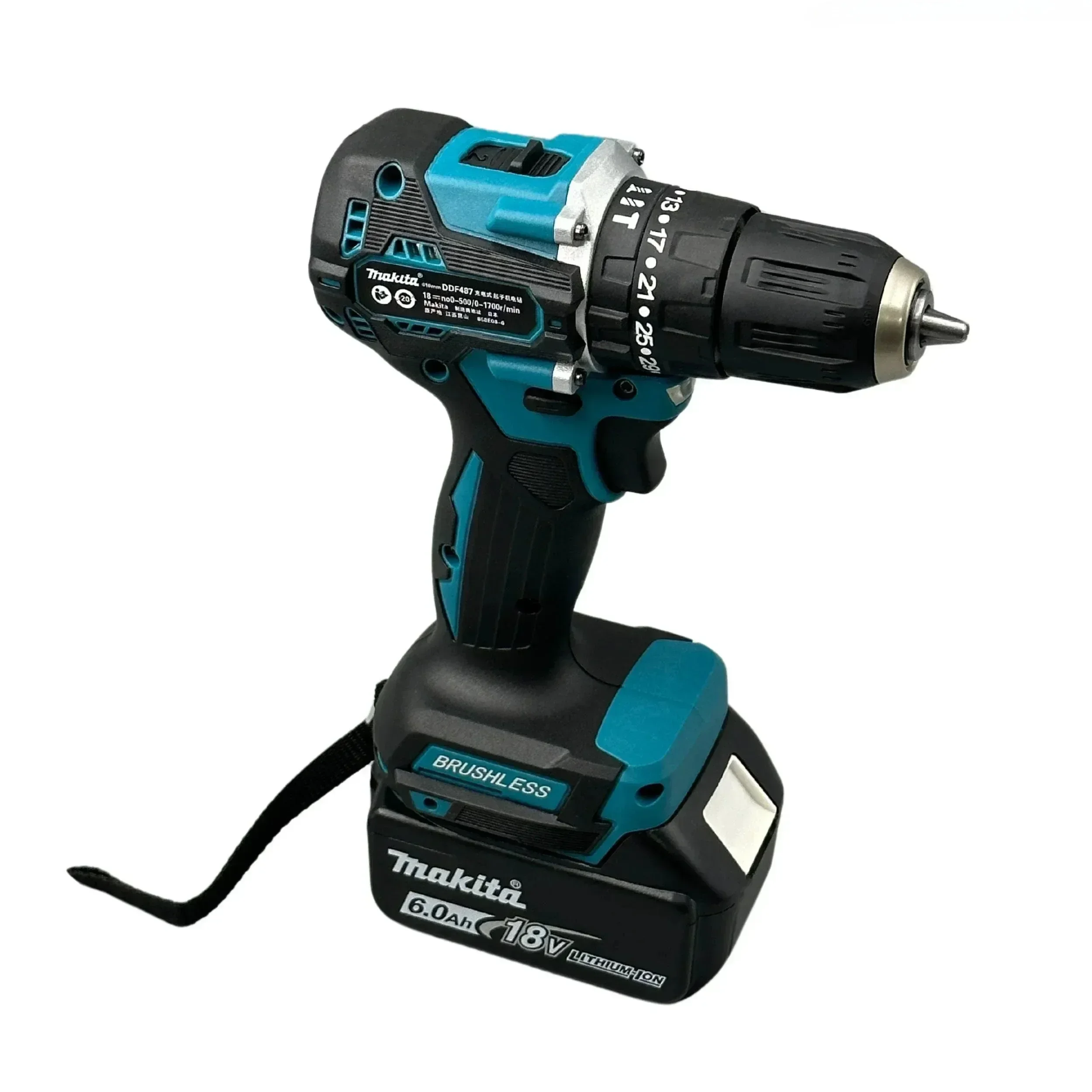 Imagem -06 - Brushless Broca Elétrica Broca de Impacto Decoração Ferramentas Elétricas da Equipe Chave de Fenda 18v Bateria Makita-ddf487