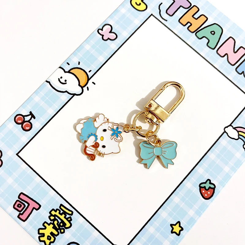 Kawaii Alloy Hello Kittys Keychain Pendant Student Backpack Bag Hangings Accessory Gifts