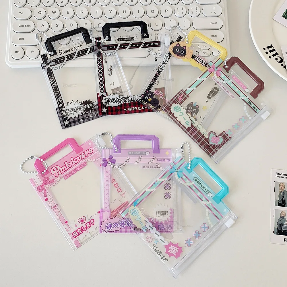 Mini Polaroid Card Protector Sleeve Hanging Doll Organizer for Kpop Candy Accessory Storage Cute Storage Pouch Protector Display