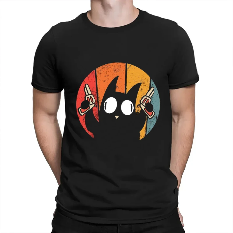 

Rainbow and Funny Cat Pattern Men Woman T-shirt Pew Madafakas Harajuku Couple Tee Casual Loose Graffiti Clothing Simple Cartoon