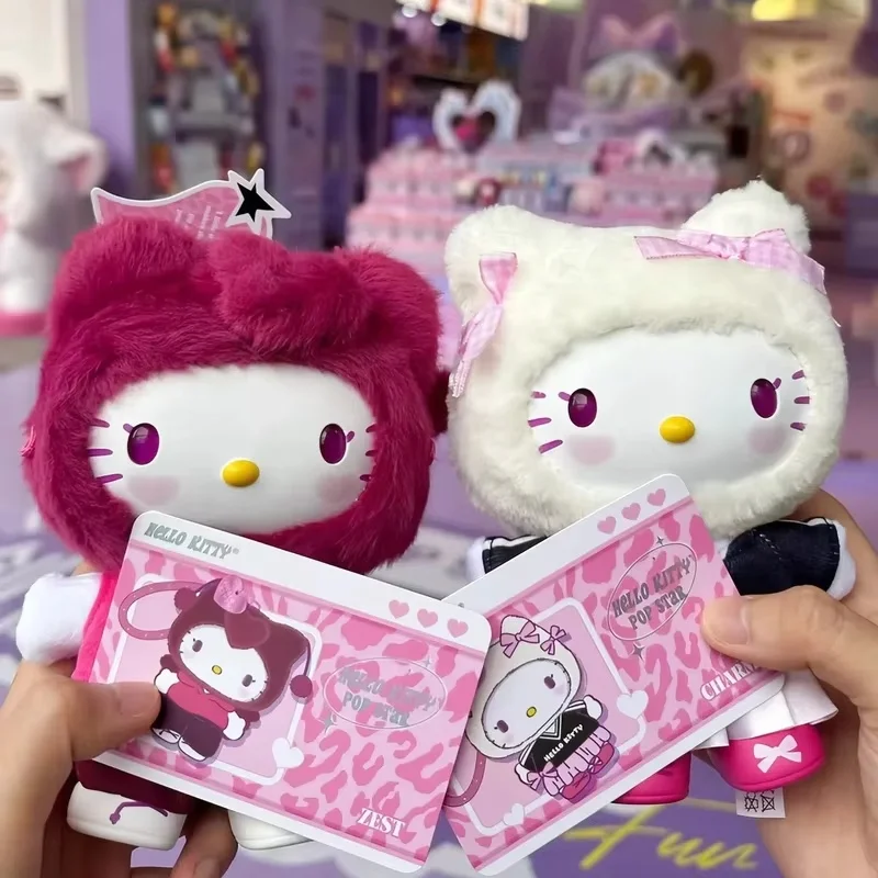 

Виниловая слепая коробка Hello Kitty в стиле поп-звезды, милый кулон «Hello Kitty», кукла, брелок, подвеска, кавайный коллекционный декор, подарки Sanrio