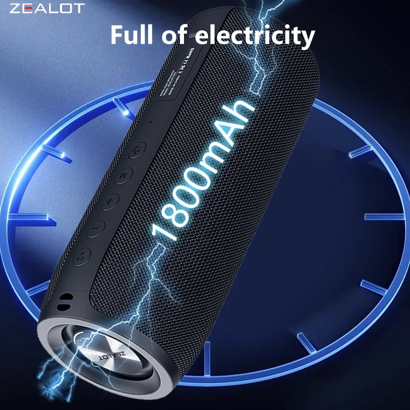 ZEALOT S51 10W Wireless Speakers, 1800mAh Battery, 10 Hours Playtime Loud Stereo, Booming Bass. view 6