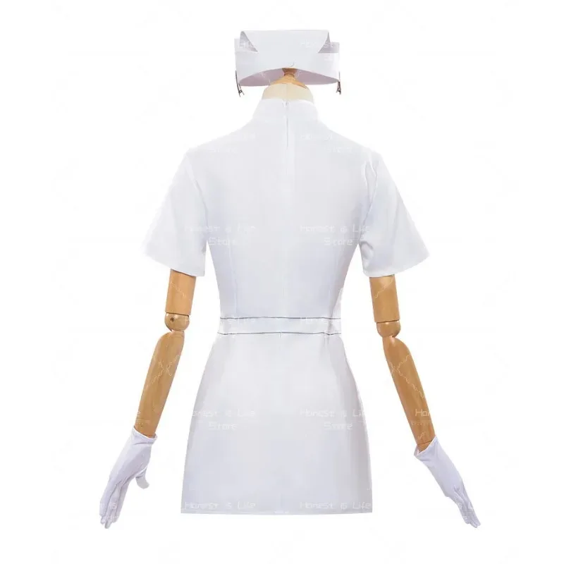 Аниме игра Виртуальный идол певец Мику Косплей Костюм Кроличья дыра Ainme Белое платье медсестры Хэллоуин Вечерние наряды Женщины косплей;