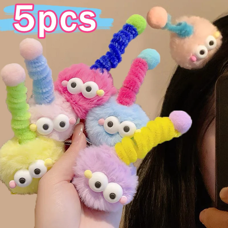 Funny Doll Hairpins Clip Women Girl Cartoon Plush Little Monster Cute Antenna Briquettes Big Eye Doll Headwear Barrettes Jewelry