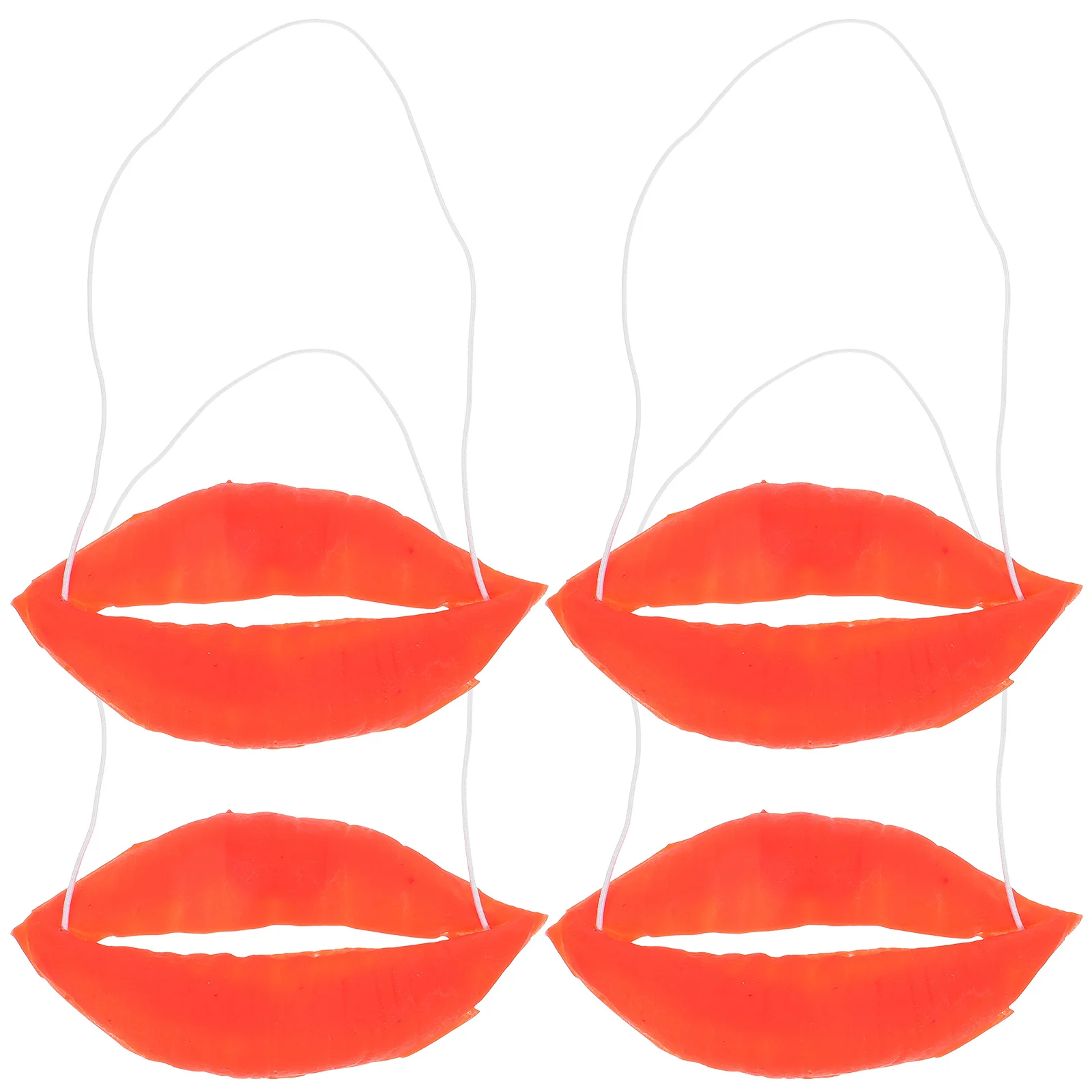 4 Pcs Sausages Football Mouthpiece Face Lip Plumper Lips Costumes Funny Red Cosplay Props Halloween Dress Up Big
