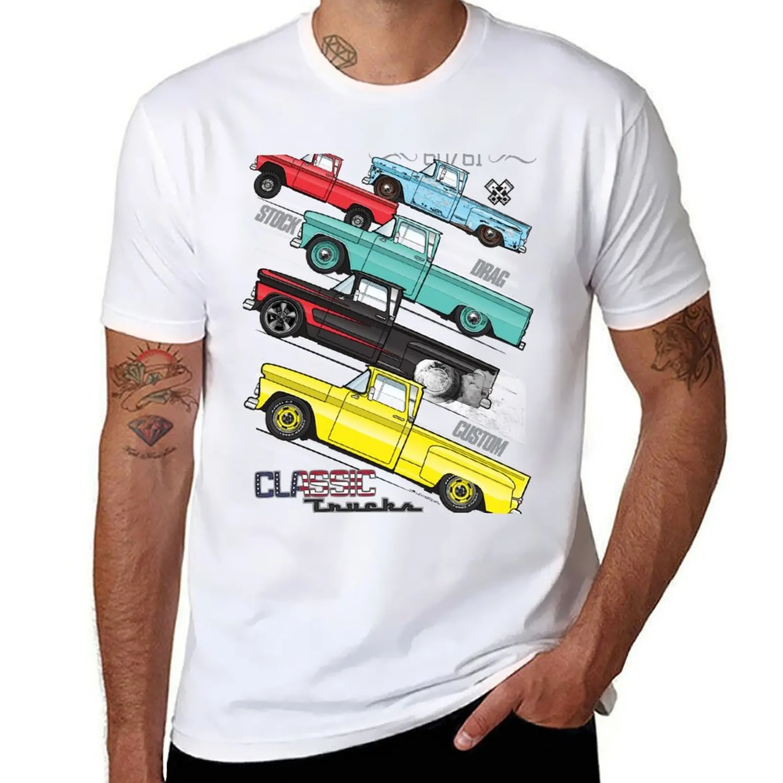 

1960 1961 Truck Stances T-Shirt t shirts for man graphic vintage cotton t shirts man 100% T-Shirt
