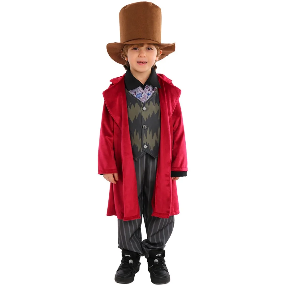 

Movie Chocolate Factory Cosplay Costume Willy Loompa Disguise Uniform for Boys Kids Halloween Carnival Party Clothes Roleplay