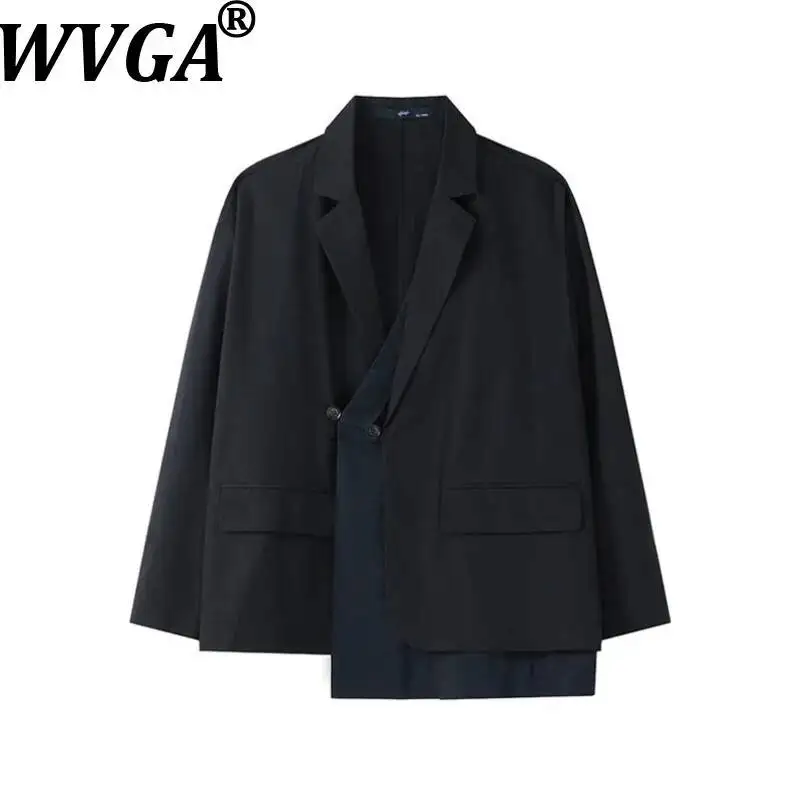 

Мужской пиджак WVGA с отложным воротником, необычным дизайном и темным стилем, весна-осень, новинка, нишевый шик, повседневный, с длинными рукавами, Ins W22793