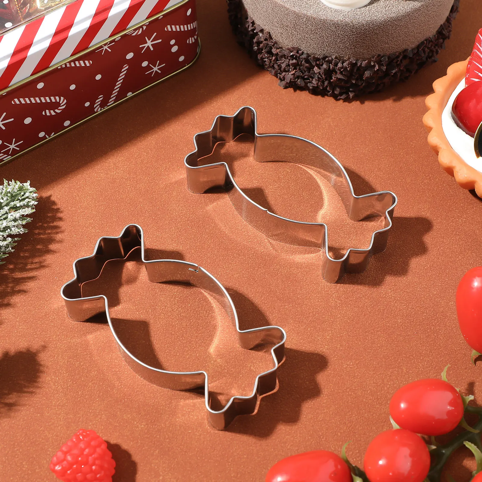 2Pcs Biscuit Cutters Candy Cookie Cutters Stainless Steel Baking Tools for Fondant Dough Cake Decoration Baking Accessories