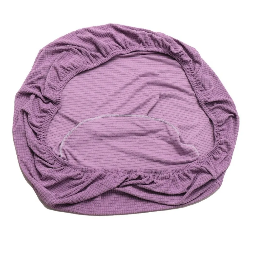 Simple Solid Color Saucer Chair Cover Knitted Round Moon Saucer Chair Protector Jacquard Camping Seat Cover Fit Outdoor Chair